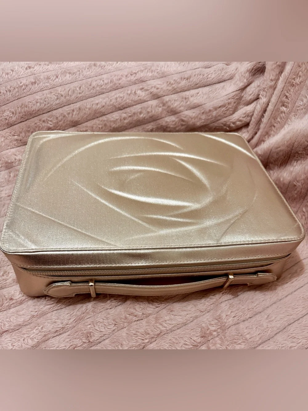 Lancome Metallic Rose-Embossed Carry Bag